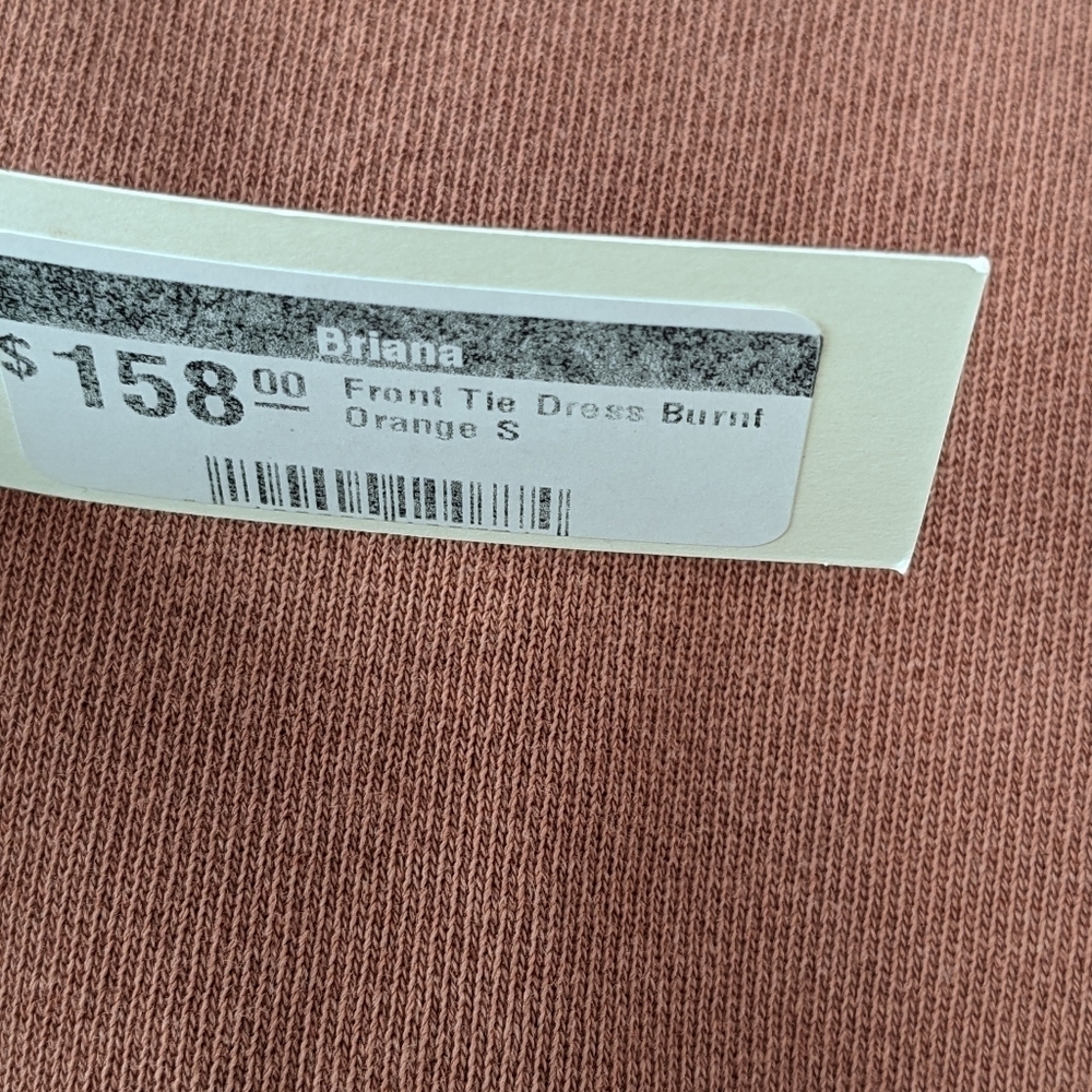 NEW Revolve Monrow Briana tie in front LS cotton sweatshirt dress, size small - Picture 6 of 6